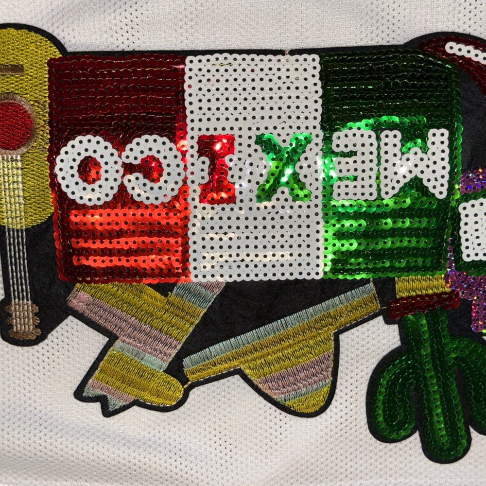 White Sequin Mexico Patch Jersey - image 2